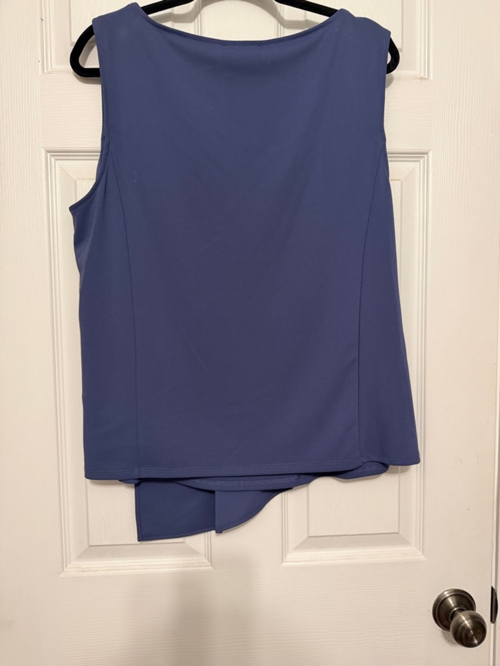 Donna Karan Periwinkle Blue V-Neck Draped Sleeveless Camisole - Picture 3 of 3